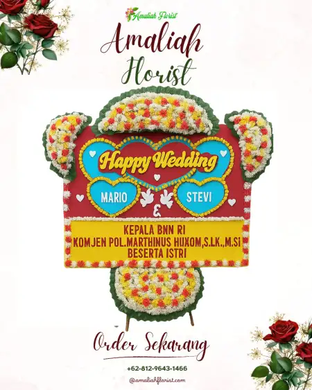 Papan Bunga Pernikahan Silaing Bawah
